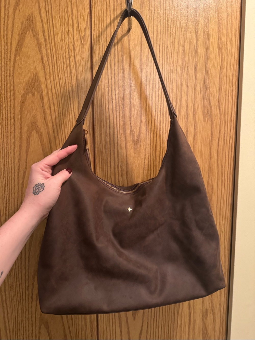 Brown Women's Hobo Shoulder Bag - Classic Everyday Tote - Picture 2 of 2